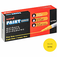 uni-ball uni&reg; uni-Paint PX-21 Oil-Based Marker Fine Marker Point - Yellow Ink - Oil Based - 1 Dozen (63705DZ)