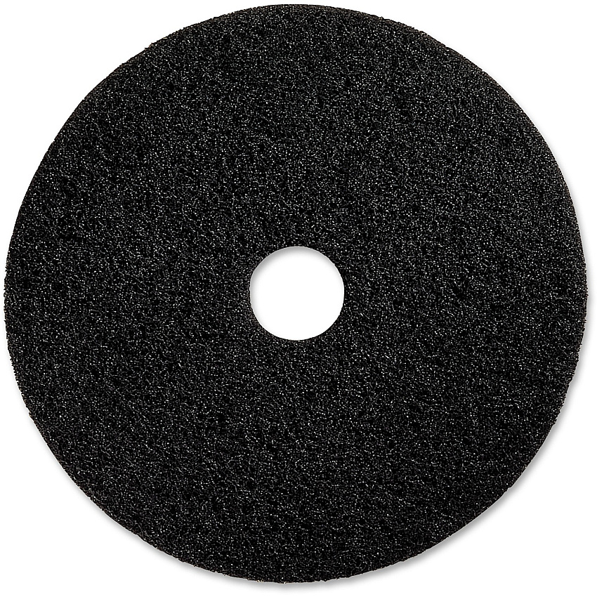 Genuine Joe Black Floor Stripping Pad 13" Diameter x 1" Thickness - Stripping - 175 rpm to 350 rpm Speed Supported - Resilient, Heavy Duty, Flexible, Long Lasting - Fiber - Black - 5 / Carton (GJO90213)
