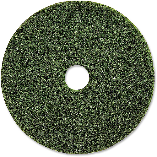 Genuine Joe 13" Scrubbing Floor Pad 13" Diameter x 1" Thickness - Scrubbing, Floor - 175 rpm to 800 rpm Speed Supported - Heavy Duty, Dirt Remover, Long Lasting - Fiber - Green - 5 / Carton (GJO90313)