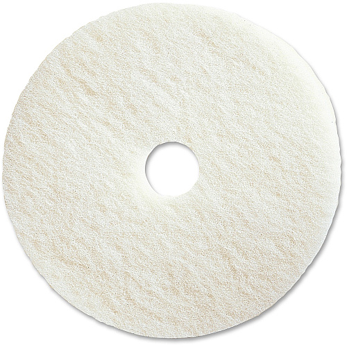Genuine Joe Polishing Floor Pad 20" Diameter x 1" Thickness - Polishing, Floor - 175 rpm to 350 rpm Speed Supported - Resilient, Flexible, Dirt Remover, Soft, Non-abrasive, Long Lasting - Fiber, Resin - White - 5 / Carton (GJO90520)