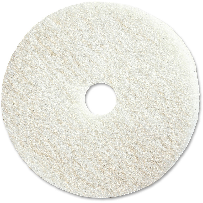 Genuine Joe Polishing Floor Pad 20" Diameter x 1" Thickness - Polishing, Floor - 175 rpm to 350 rpm Speed Supported - Resilient, Flexible, Dirt Remover, Soft, Non-abrasive, Long Lasting - Fiber, Resin - White - 5 / Carton (GJO90520)