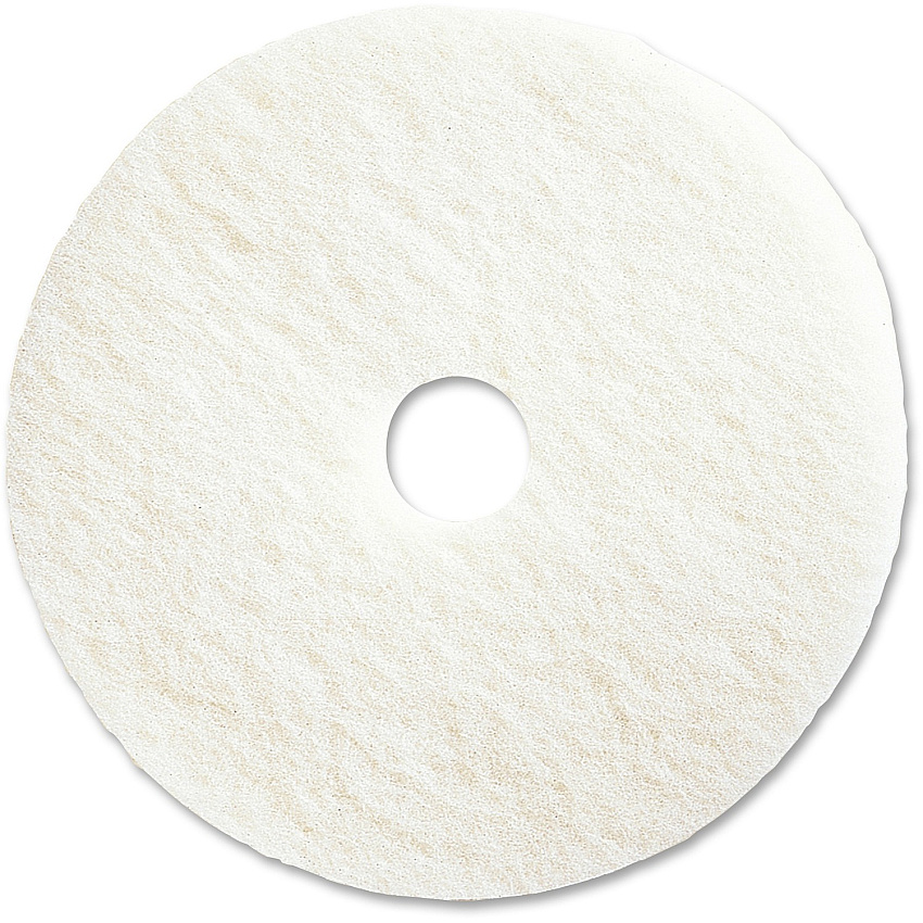 Genuine Joe 20" Super White Floor Pad 20" Diameter x 1" Thickness - Floor - 1000 rpm to 3000 rpm Speed Supported - Resilient, Flexible, Soft, Durable, Long Lasting - Fiber - White - 5 / Carton (GJO91420)