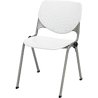 KFI "2300" Series Stack Chair White Seat Color - Polypropylene Seat Material - White Back Color - Polypropylene Back Material - Silver, Powder Coated Frame Color - Tubular Steel Frame Material - Four-legged Base - 1 Each (2300SLP08)