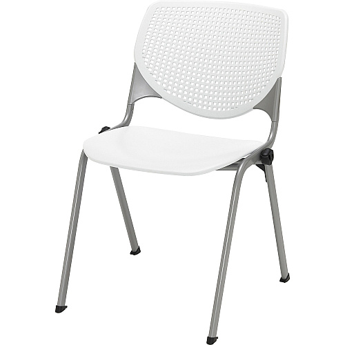 KFI "2300" Series Stack Chair White Seat Color - Polypropylene Seat Material - White Back Color - Polypropylene Back Material - Silver, Powder Coated Frame Color - Tubular Steel Frame Material - Four-legged Base - 1 Each (2300SLP08)