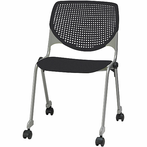 KFI "2300" Series Stack Chair Black Seat Color - Polypropylene Seat Material - Black Back Color - Polypropylene Back Material - Silver, Powder Coated Frame Color - Tubular Steel Frame Material - Four-legged Base - 1 Each (CS2300P10)