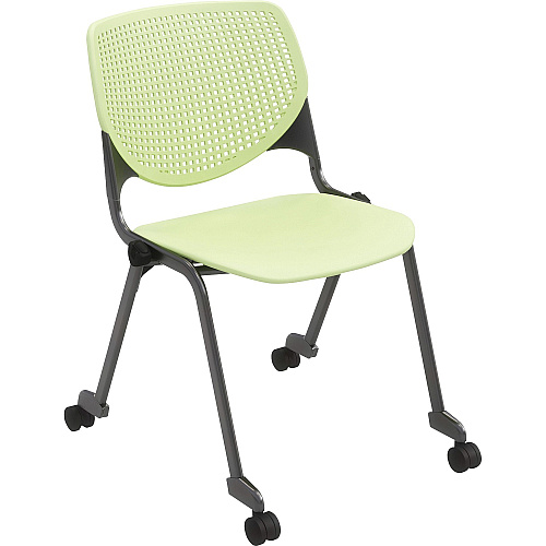 KFI "2300" Series Stack Chair Lime Green Seat Color - Polypropylene Seat Material - Lime Green Back Color - Polypropylene Back Material - Silver, Powder Coated Frame Color - Tubular Steel Frame Material - Four-legged Base - 1 Each (CS2300P14)
