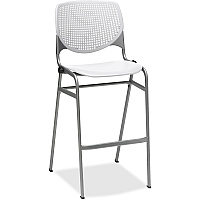 KFI 2300 BR2300 Bar Stool White Seat Color - Polypropylene Seat Material - White Back Color - Polypropylene Back Material - Silver Frame Color - Tubular Steel Frame Material - Four-legged Base - Nylon - 1 Each (BR2300P08)