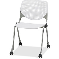 KFI "2300" Series Stack Chair White Seat Color - Polypropylene Seat Material - White Back Color - Polypropylene Back Material - Silver, Powder Coated Frame Color - Tubular Steel Frame Material - Four-legged Base - 1 Each (CS2300P08)