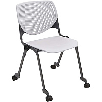 KFI "2300" Series Stack Chair Light Gray Seat Color - Polypropylene Seat Material - Light Gray Back Color - Polypropylene Back Material - Silver, Powder Coated Frame Color - Tubular Steel Frame Material - Four-legged Base - 1 Each (CS2300P13)