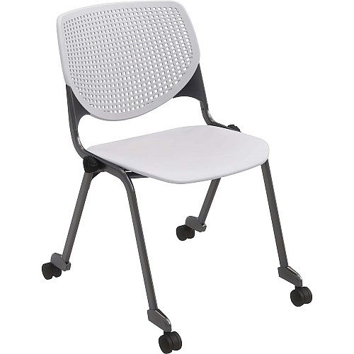 KFI "2300" Series Stack Chair Light Gray Seat Color - Polypropylene Seat Material - Light Gray Back Color - Polypropylene Back Material - Silver, Powder Coated Frame Color - Tubular Steel Frame Material - Four-legged Base - 1 Each (CS2300P13)