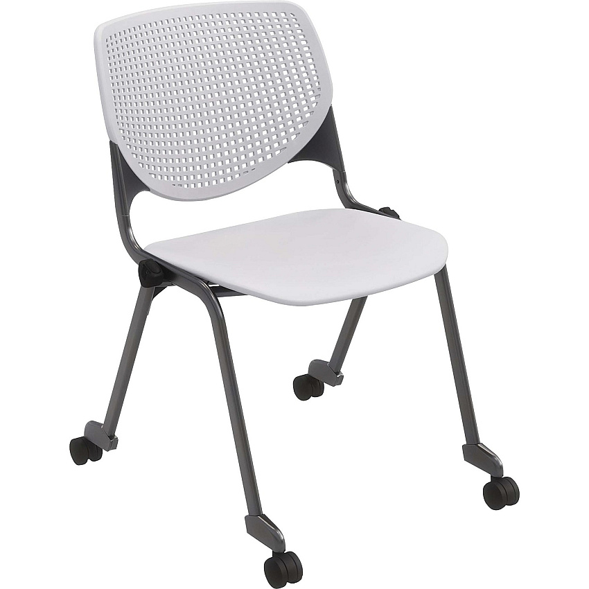 KFI "2300" Series Stack Chair Light Gray Seat Color - Polypropylene Seat Material - Light Gray Back Color - Polypropylene Back Material - Silver, Powder Coated Frame Color - Tubular Steel Frame Material - Four-legged Base - 1 Each (CS2300P13)