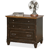Martin Hartford Lateral File 31" Height x 36" Width x 21" Depth - Total Drawer(s): 2 - Material: Wood Veneer - Finish: Vintage Black - Lockable Drawer, Ball Bearing Glide - For File, Home Office, Living Area - 1 Each (IMHF450)