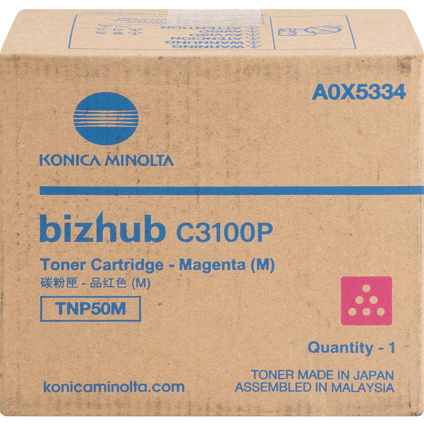 Konica Minolta TNP50M Original Laser Toner Cartridge - Magenta - 1 Each 6000 Pages - 1 Each (A0X5334)