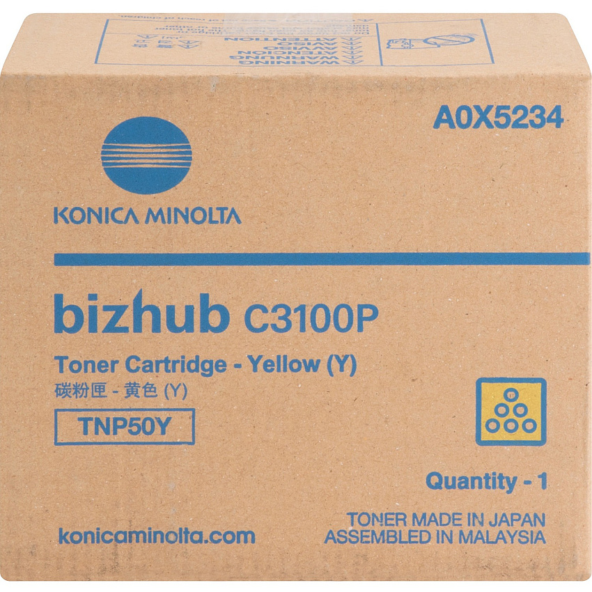 Konica Minolta TNP50Y Original Laser Toner Cartridge - Yellow - 1 Each 6000 Pages - 1 Each (A0X5234)