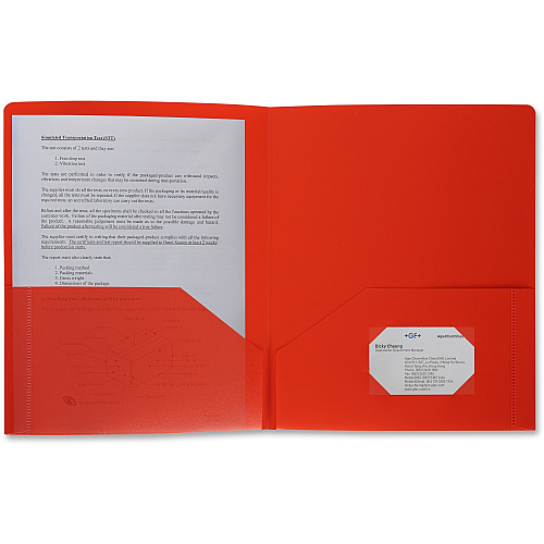 Business Source Letter Portfolio 8 1/2" x 11" - 30 Sheets Capacity - 2 Pocket(s) - Red - 1 Each (BSN20881)