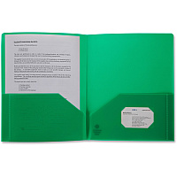 Business Source Letter Portfolio 8 1/2" x 11" - 30 Sheets Capacity - 2 Pocket(s) - Green - 1 Each (BSN20882)
