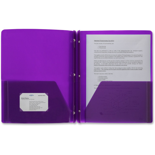 Business Source 3-Hole Punched Poly Portfolios (20885)