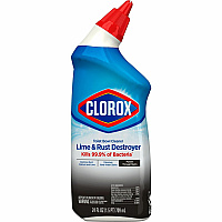 Clorox Toilet Bowl Cleaner Lime & Rust Destroyer For Toilet Bowl - 24 fl oz (0.8 quart) - Recommended For: Stain Remover, Rust Remover, Limescale Remover, Bacteria Remover, Dirt Remover, Grime Remover, Odor Remover - Bleach-free, Disinfectant, Deo (00275)