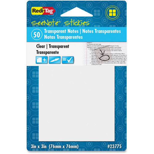 Redi-Tag seeNote Stickies Clear Transparent Notes (23775)