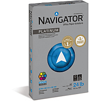 Navigator Platinum Superior Productivity Multipurpose Paper - Silky Touch - Bright White 99 Brightness - 96% Opacity - 11" x 17" - 24 lb Basis Weight - Extra Smooth - Jam-free - Bright White - 500 Sheets per Ream - 5 / Carton (NPL1724)