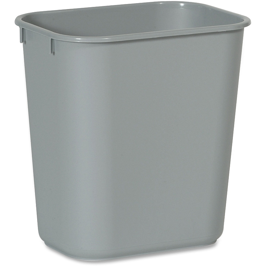 Rubbermaid Commercial 13 QT Standard Deskside Wastebasket 3.25 gal Capacity - Durable, Dent Resistant, Rust Resistant, Easy to Clean - 12.1" Height x 8.3" Width x 11.4" Depth - Plastic - Gray - 1 Each (2955GY)