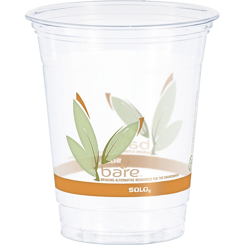 Solo Bare Eco-Forward 12 oz Cold Cups 12 fl oz - Clear - Polyethylene Terephthalate (PET) - Beverage, Cold Drink, Smoothie, Coffee - Recycled - 50/Bag - 20 / Carton (RTP12BARE)