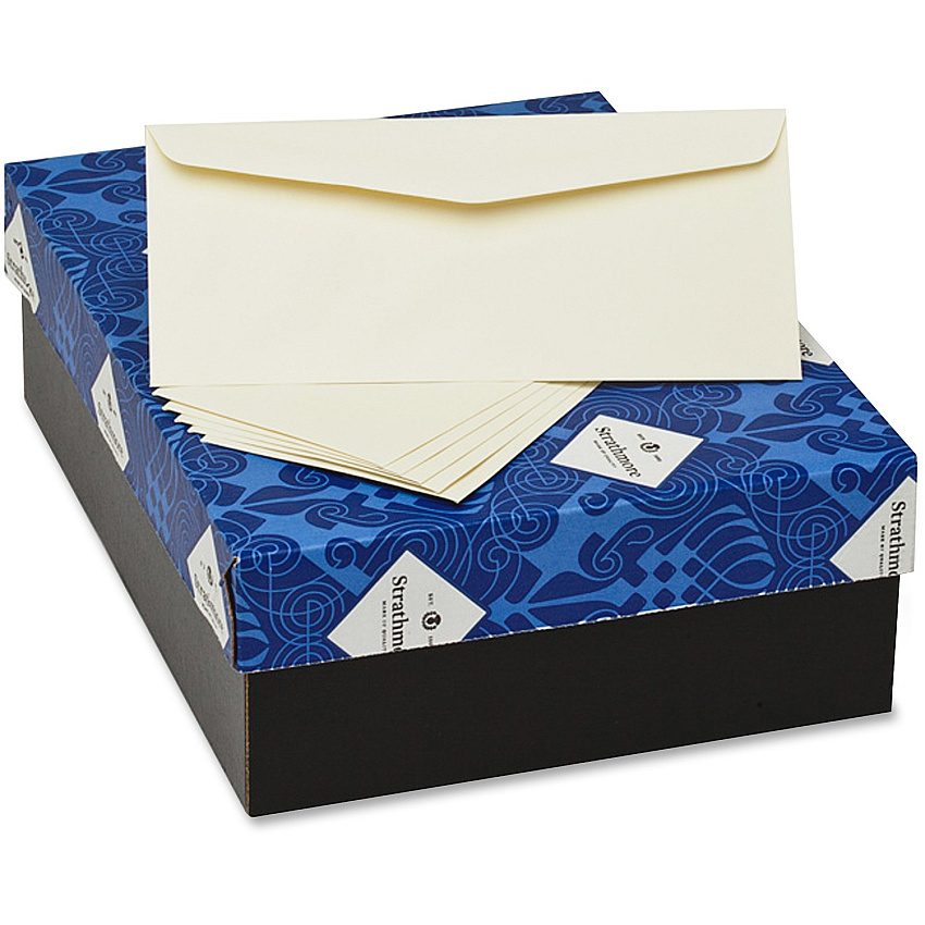 Strathmore Mohawk No. 10 Business Envelopes Business - #10 - 9 1/2" Width x 4 1/8" Length - 24 lb - Flap - Ivory - Paper, Cotton - 500 / Box (M45831)