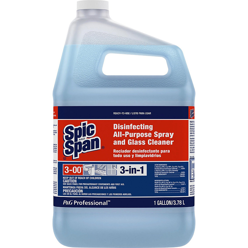 Spic and Span 3-in-1 All-Purpose Glass Cleaner For Multipurpose - Concentrate - 128 fl oz (4 quart) - Fresh Scent - Recommended For: Grease Remover, Bacteria Remover, Virus Remover - Heavy Duty, Disinfectant, Anti-bacterial - Light Blue - 1 Each (58773)
