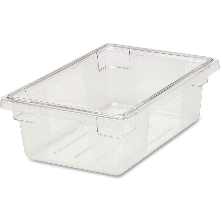 Rubbermaid Commercial 3.5-Gallon Food/Tote Box External Dimensions: 18" Length x 12" Width x 6" Height - 3.50 gal - Snap Lock Closure - Stackable - Polycarbonate - Clear - For Food Storage - 1 Each (330900CLR)