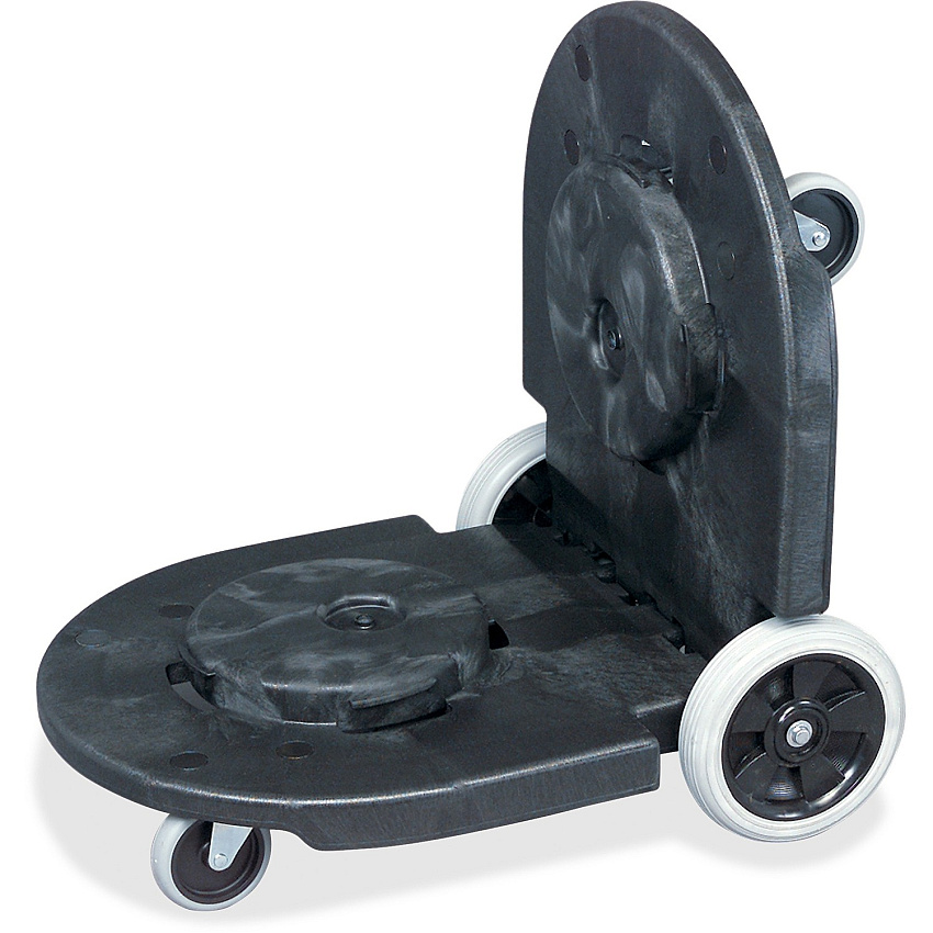 Rubbermaid Commercial Brute Tandem Dolly for 2620, 2632, 2643, 2655, 3526, 3536 Containers 400 lb Capacity - 8" , 3" Caster Size - 45" Length x 20.20" Width x 8" Height - Black - 1 Each (264600BK)