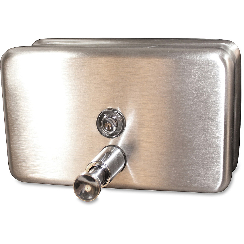 Genuine Joe Horizontal Soap Dispenser Manual - 1.25 quart Capacity - Stainless Steel - 1 Each (GJO85146)