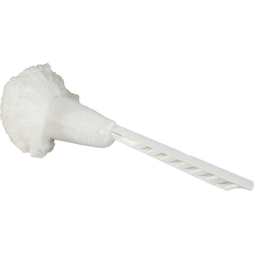 Genuine Joe Value Plus Cone Bowl Mop 4.50" Head - 12" Polypropylene Handle - Scratch Resistant - 1 Each - White (GJO85150)