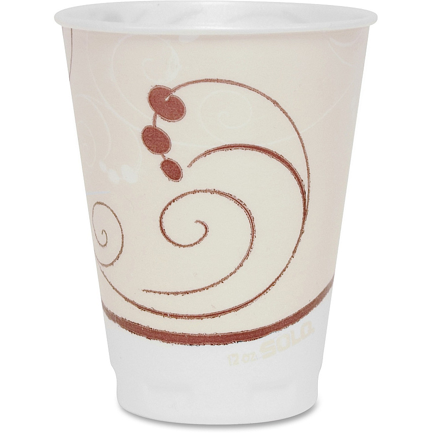 Solo Trophy Plus 12 oz Symphony Insulated Hot/Cold Cups 12 fl oz - Beige - Foam - Hot Drink, Cold Drink, Beverage - 100 / Pack (X12J8002P)