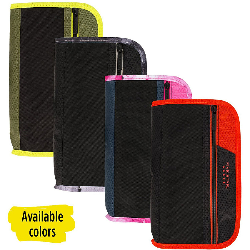 Acco Five Star Xpanz Carrying Case (Pouch) Pencil, Pen, Supplies - Assorted Puncture Resistant - 1 Each (50206)