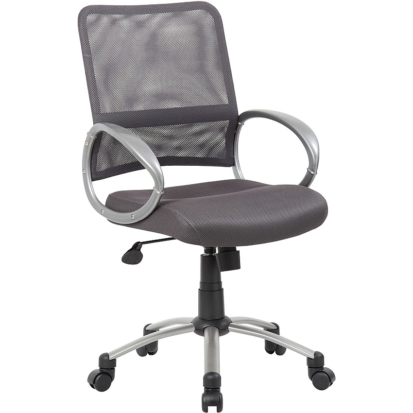 Boss Mesh Back Chair Charcoal Gray Seat Color - Mesh Seat Material - Chrome, Black Frame Color - Pewter Frame Material - 5-star Base - Charcoal Gray - 1 Each (B6416CG)