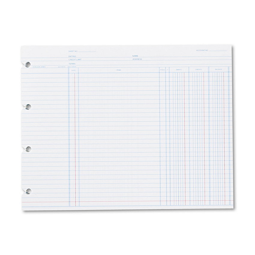 Wilson Jones Accounting, 9-1/4 x 11-7/8, 100 Loose Sheets/Pack (N2D)