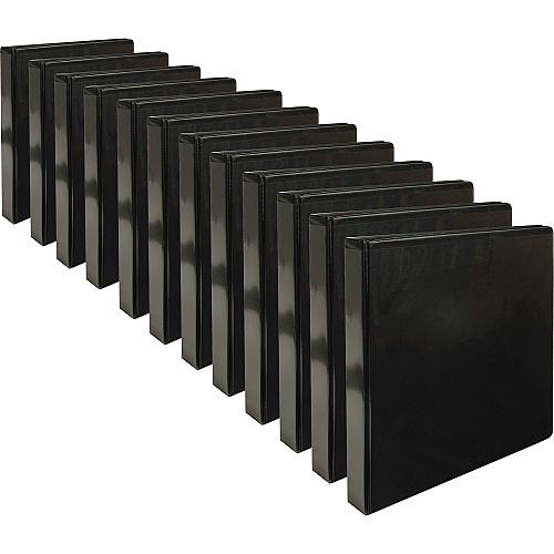 Business Source Round-ring View Binder 1" Binder Capacity - Letter - 8 1/2" x 11" Sheet Size - 225 Sheet Capacity - Fastener(s): Round Ring - Pocket(s): 2, Internal - Chipboard, Polypropylene - Black - Non-glare, Sturdy, Exposed Rivet, Durabl (BSN09952CT)