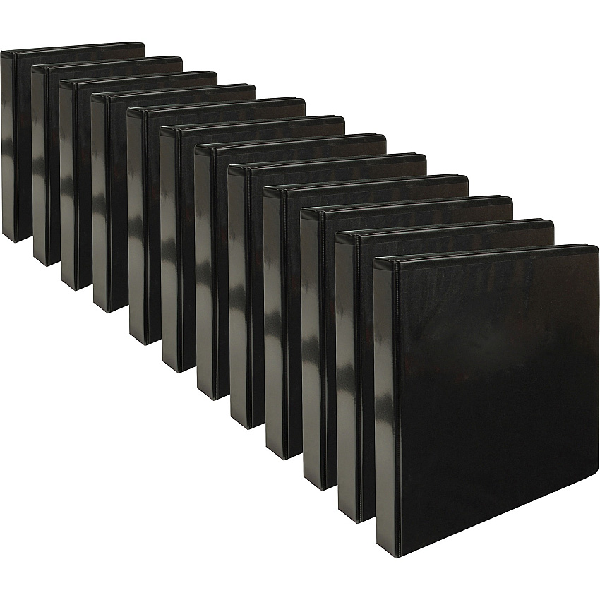 Business Source Round-ring View Binder 1" Binder Capacity - Letter - 8 1/2" x 11" Sheet Size - 225 Sheet Capacity - Fastener(s): Round Ring - Pocket(s): 2, Internal - Chipboard, Polypropylene - Black - Non-glare, Sturdy, Exposed Rivet, Durabl (BSN09952CT)