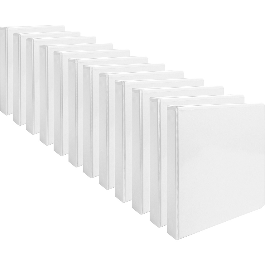 Business Source Round-ring View Binder 1" Binder Capacity - Letter - 8 1/2" x 11" Sheet Size - 225 Sheet Capacity - Fastener(s): Round Ring - Pocket(s): 2, Internal - Chipboard, Polypropylene - White - Wrinkle-free, Gap-free Ring, Clear Overl (BSN09953CT)