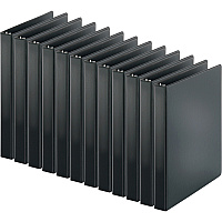 Business Source Basic Round-ring Binder 1" Binder Capacity - Letter - 8 1/2" x 11" Sheet Size - 3 Ring(s) - Fastener(s): Round Ring - Pocket(s): Inside Front & Back - Chipboard, Polypropylene - Black - 9.60 oz - Sturdy, Non Locking Mechanism, (BSN09976CT)