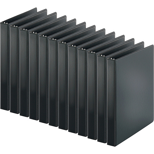 Business Source Basic Round-ring Binder 1" Binder Capacity - Letter - 8 1/2" x 11" Sheet Size - 3 Ring(s) - Fastener(s): Round Ring - Pocket(s): Inside Front & Back - Chipboard, Polypropylene - Black - 9.60 oz - Sturdy, Non Locking Mechanism, (BSN09976CT)