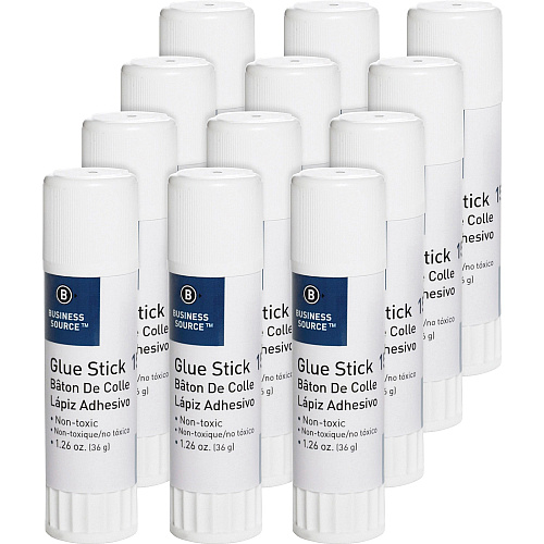 Business Source Glue Stick 1.26 oz - White - 12 / Pack (BSN15788PK)