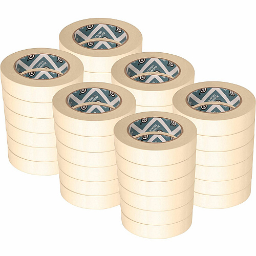 Business Source Utility-purpose Masking Tape 60 yd Length x 1" Width - 3" Core - Tan - Crepe Paper Backing - Pressure Sensitive - For General Purpose, Holding, Bundling, Sealing, Masking - 9/Pack - 4 / Carton (BSN16461CT)