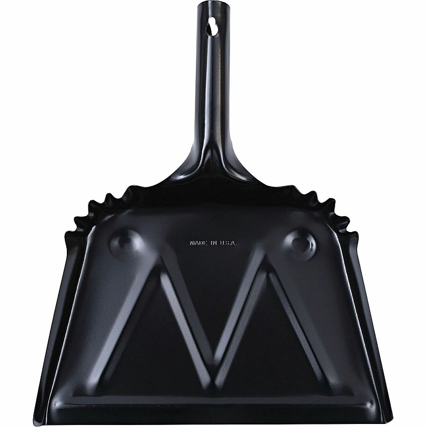 Genuine Joe Heavy-Duty Metal Dustpan 12" Wide - Steel - Black - 1 Each (GJO58143)