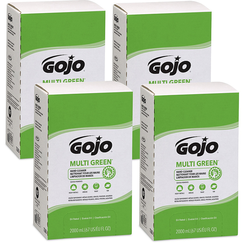Gojo&reg; Multi Green Hand Cleaner Citrus Scent - 2.11 quart - Soil Remover, Dirt Remover, Kill Germs - Hand - Green - Non-abrasive - 4 / Carton (726504CT)