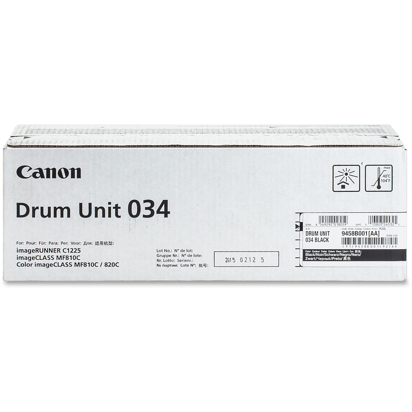 Canon DRUM034 Drum Unit Laser Print Technology - 34000 - Black - 1 Each (DRUM034BK)