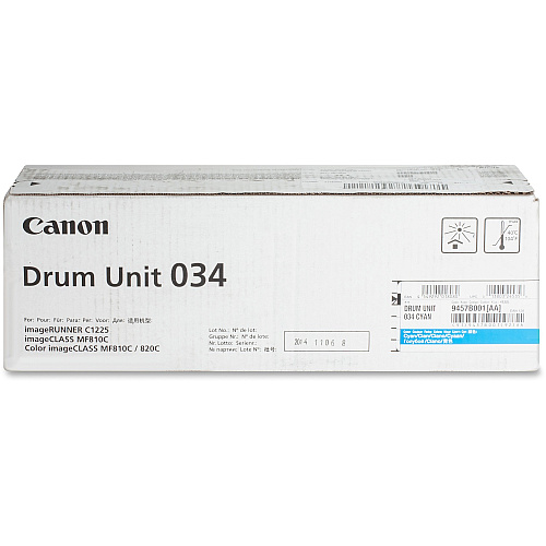 Canon DRUM034 Drum Unit Laser Print Technology - 34000 - Cyan - 1 Each (DRUM034C)