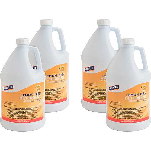 Genuine Joe® Lemon Dish Detergent, 1 Gallon, 4 Bottles ( For Multipurpose - 128 fl oz (4 quart) - Lemon Scent - Recommended For: Grease Remover - Film-free - White - 4 / Carton GJO10359CT)