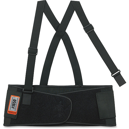 Ergodyne ProFlex Economy Elastic Back Support 25" to 30" Waist Size - Strap Mount - Black - 1 Each (11092)
