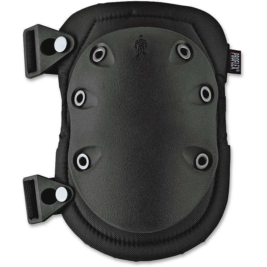 Ergodyne Wide Slip Resistant Rubber Cap Knee Pad Black - Abrasion Resistant, Slip Resistant, Puncture Resistant, Buckle Closure - 2 / Pair (18335)